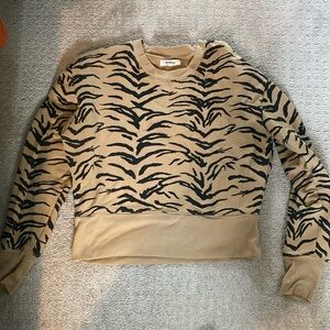 Madewell Striped Terry Cropped Sweatshirt Long Sleeve